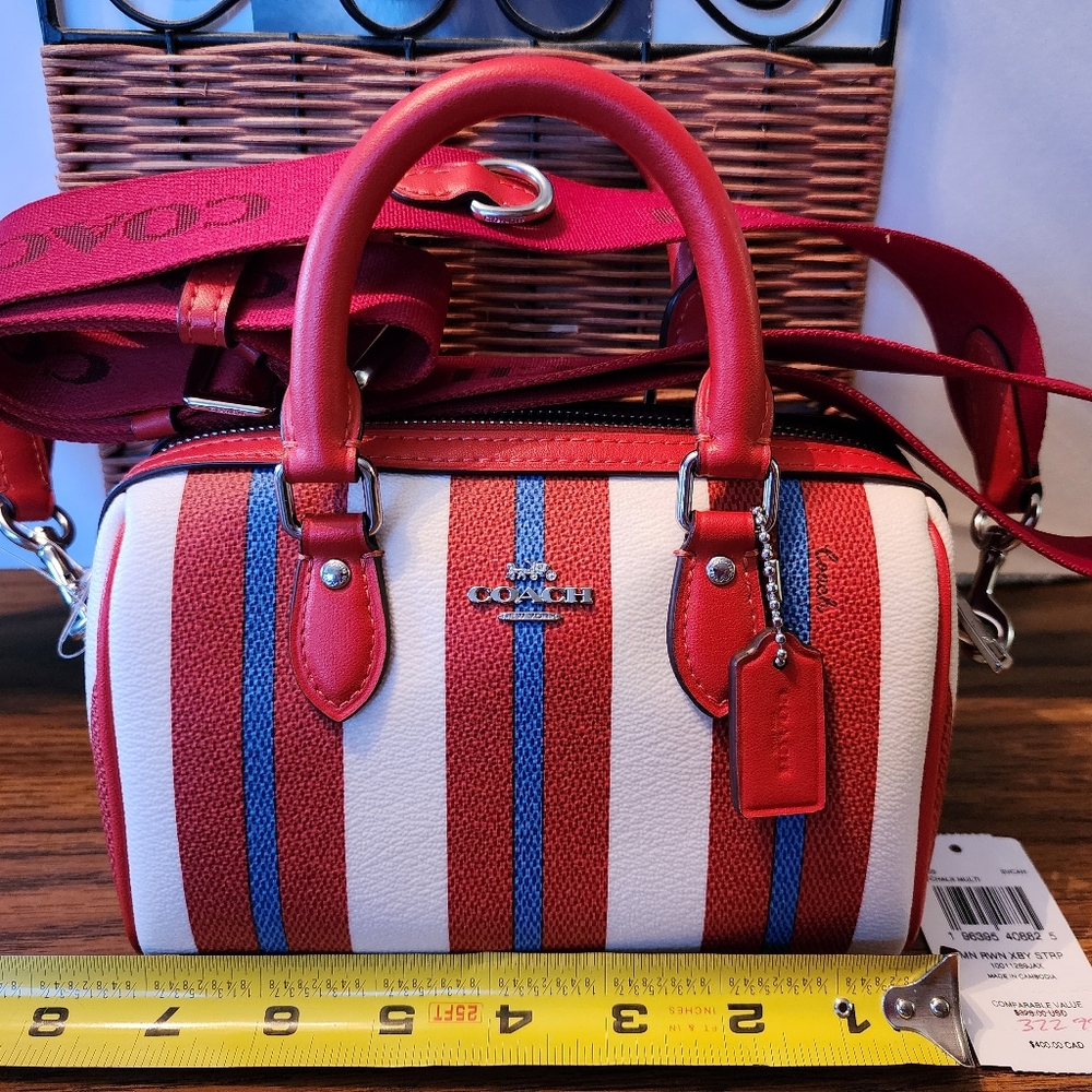 Coach mini crossbody bag with stripes - Picture 3 of 3